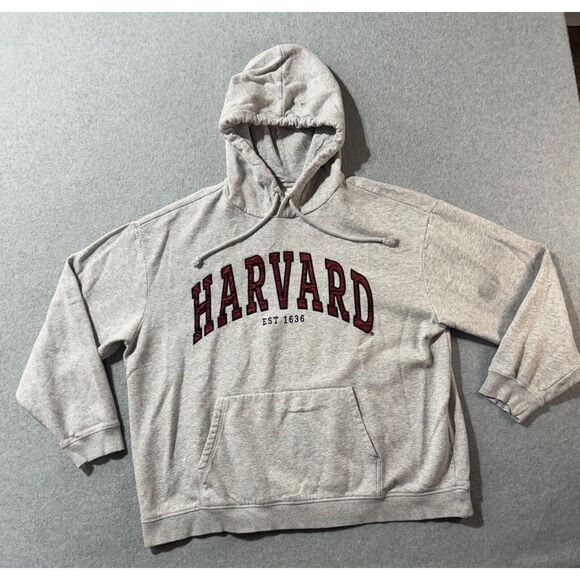 H&M Jackets & Blazers - Harvard Crimson H&M Hoodie Womens L Cotton Blend Campus Sweatshirt Gray